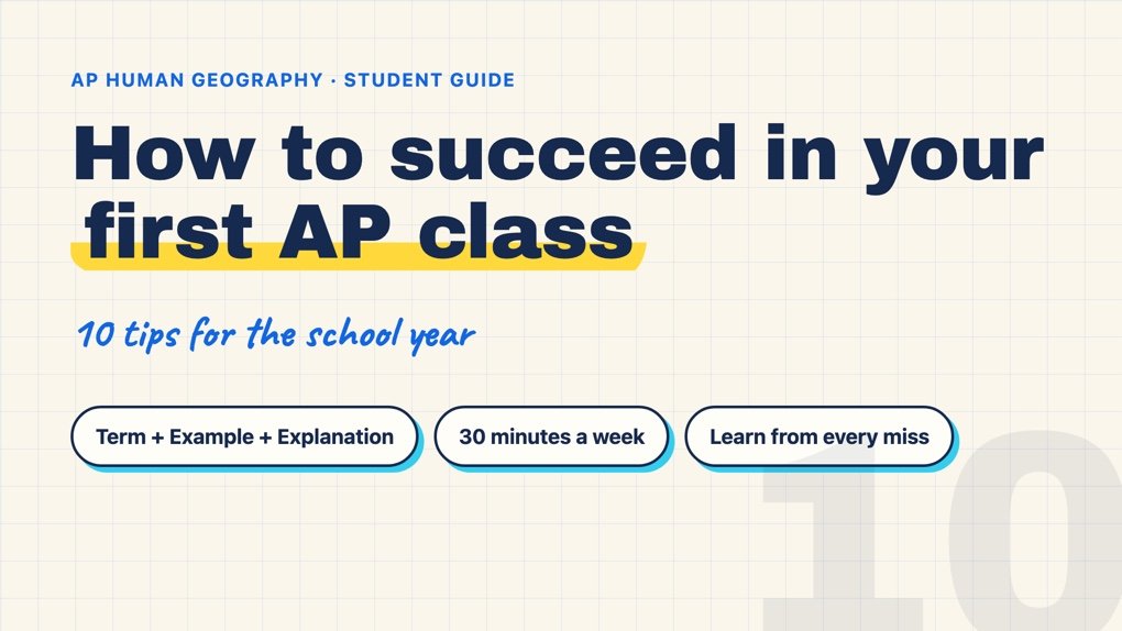 A guide cover reading How to succeed in your first AP class, 10 tips for the school year